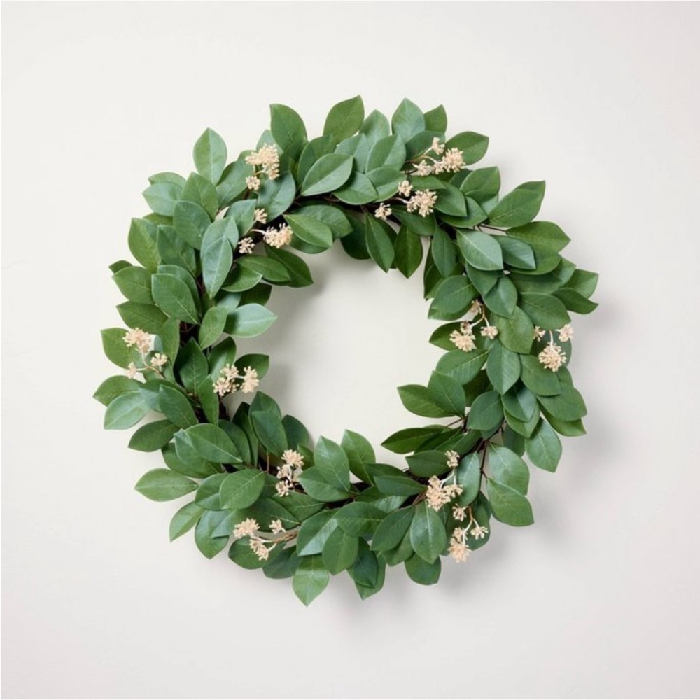 Faux Pomegranate Leaf Wreath Spring 2025 - Hearth & Hand™ with Magnolia